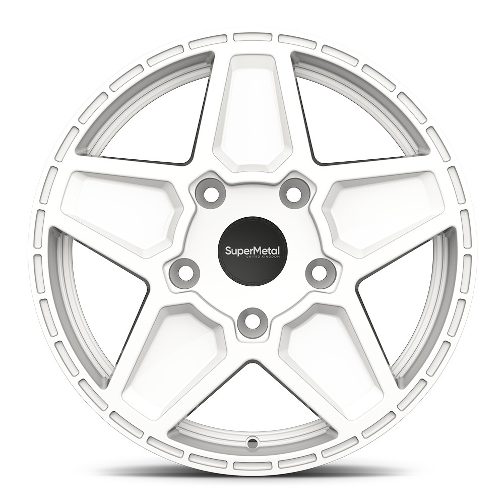 Supermetal Rocket - 20 inch X 8J - 5 x 160 ET50 - Gloss White - Ford Transit Custom - SET OF 4 Supermetal Rocket - 20 inch X 8J - 5 x 160 ET50 - Gloss White - Ford Transit Custom - SET OF 4