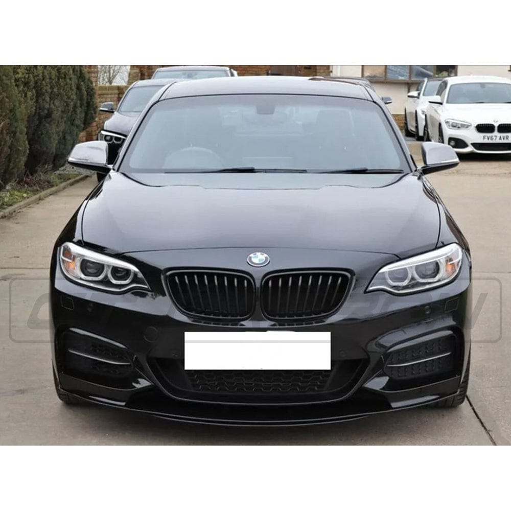 BMW 2 Series (F22 / F23) Gloss Black Splitter - MP Style - BLAK By CT Carbon BMW 2 Series (F22 / F23) Gloss Black Splitter - MP Style - BLAK By CT Carbon