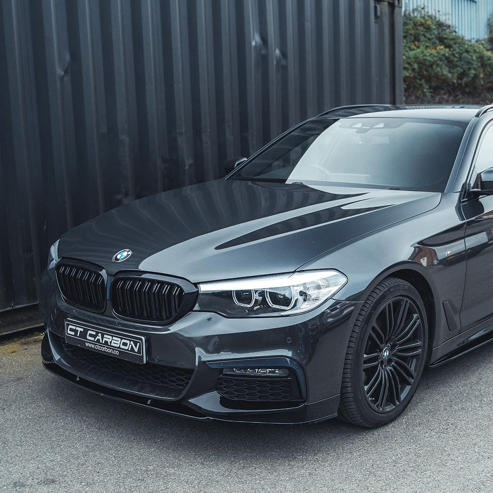 BMW 5 Series (G30 / G31) Gloss Black Splitter - MP Style - BLAK By CT Carbon BMW 5 Series (G30 / G31) Gloss Black Splitter - MP Style - BLAK By CT Carbon