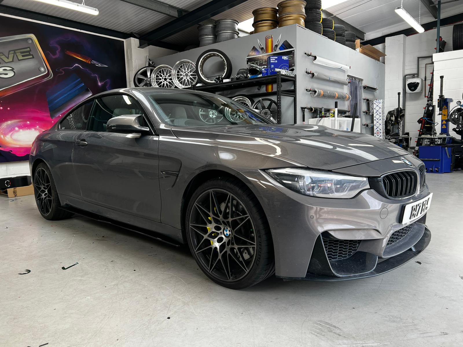 BMW M3 / M4 (F80 / F82 / F83) Gloss Black Splitter - MP Style - BLAK By CT Carbon BMW M3 / M4 (F80 / F82 / F83) Gloss Black Splitter - MP Style - BLAK By CT Carbon