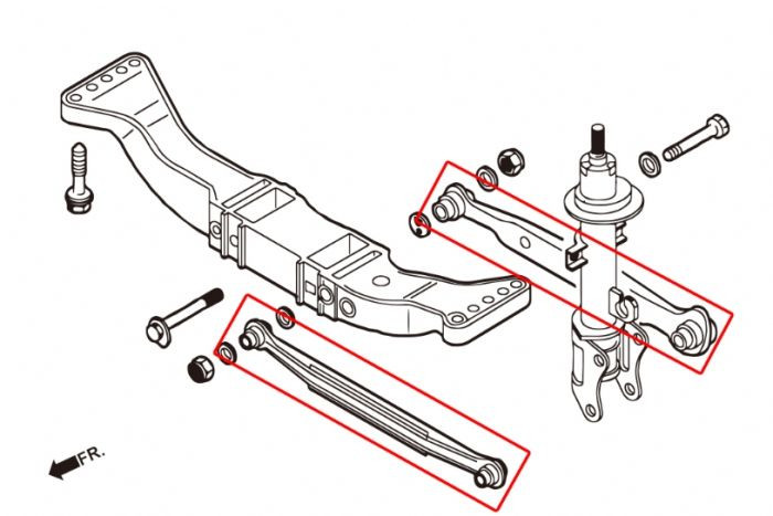 Hardrace Rear Lateral Arm 4PCS / Set - Alfa Romeo 156 Hardrace Rear Lateral Arm 4PCS / Set - Alfa Romeo 156
