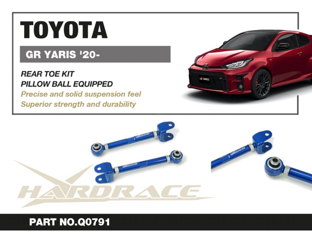 HARDRACE Q0791 TOYOTA YARIS GR REAR TOE ARM 2PC KIT PILLOW BALL