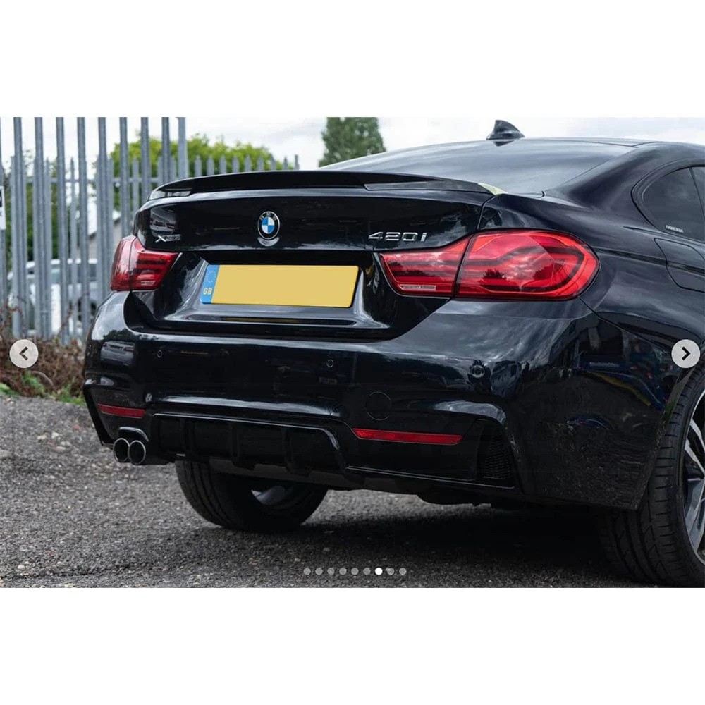 BMW 4 Series F32 / F33 / F36 Gloss Black Twin Left Exhaust Diffuser - BLAK By CT Carbon BMW 4 Series F32 / F33 / F36 Gloss Black Twin Left Exhaust Diffuser - BLAK By CT Carbon