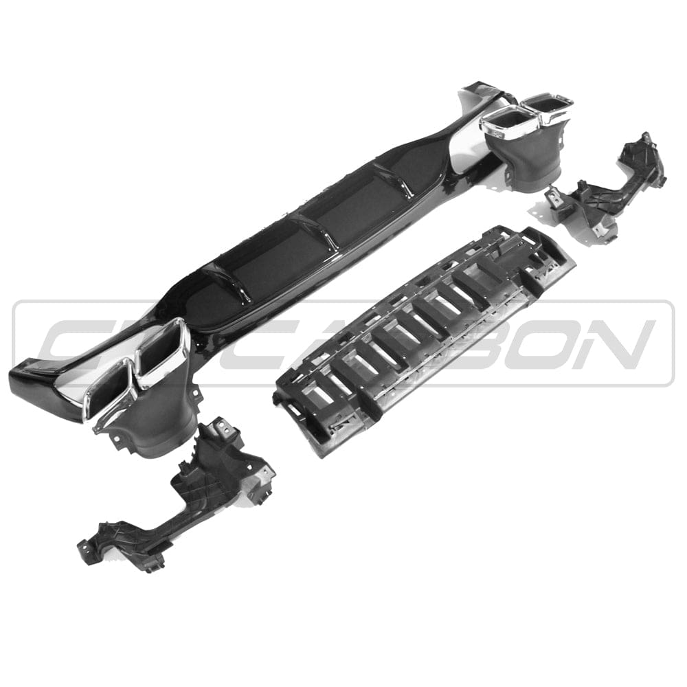 Mercedes W213 E Class Gloss Black Diffuser & Exhaust Tips - BLAK by CT Carbon Mercedes W213 E Class Gloss Black Diffuser & Exhaust Tips - BLAK by CT Carbon