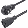 StarTech.com 10ft Power Extension Cord, Rotating Flat Plug Extension Cord, NEMA 5-15P to NEMA 5-15R Cable, 16 AWG, 125V/15A, UL Certified - 360 degree rotating flat plug extension cord - Use 3ft power extension cord w/ wall outlet/power bar without b