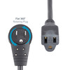 StarTech.com 3ft Power Extension Cord, Rotating Flat Plug Extension Cord, NEMA 5-15P to NEMA 5-15R Cable, 16 AWG, 125V/15A - 360 degree rotating flat plug extension cord - Use 3ft power extension cord w/ wall outlet/power bar without blocking other o