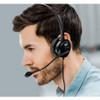 Adesso USB Single-Sided Headset with Adjustable Microphone- Noise Cancelling- Mono - USB - Wired - Over-the-head - 6 ft Cable -, Omni-directional Microphone - Black - Works with Computer, Tablet and Smartphone. Ideal for Zoom, Microsoft Team, Skype, 