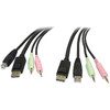 StarTech.com 6 ft 4-in-1 USB DisplayPort KVM Switch Cable - Connect high resolution DisplayPort® video, USB, and audio all in one cable