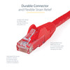 StarTech.com 1ft CAT6 Ethernet Cable - Red Snagless Gigabit - 100W PoE UTP 650MHz Category 6 Patch Cord UL Certified Wiring/TIA - 1ft Red CAT6 Ethernet cable delivers Multi Gigabit 1/2.5/5Gbps & 10Gbps up to 160ft - 650MHz - Fluke tested to ANSI/TIA-