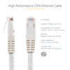 StarTech.com 1ft CAT6 Ethernet Cable - White Molded Gigabit - 100W PoE UTP 650MHz - Category 6 Patch Cord UL Certified Wiring/TIA - 1ft White CAT6 Ethernet cable delivers Multi Gigabit 1/2.5/5Gbps & 10Gbps up to 160ft - 650MHz - Fluke tested to ANSI/