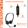 Spracht Z?M Stereo 3.5 and USB Headset - Stereo - Mini-phone (3.5mm) - Wired - 140 Hz - 20 kHz - Over-the-head - Binaural - Circumaural - 5 ft Cable - Noise Canceling