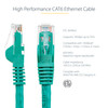 StarTech.com 3ft CAT6 Ethernet Cable - Green Snagless Gigabit - 100W PoE UTP 650MHz Category 6 Patch Cord UL Certified Wiring/TIA - 3ft Green CAT6 Ethernet cable delivers Multi Gigabit 1/2.5/5Gbps & 10Gbps up to 160ft - 650MHz - Fluke tested to ANSI/