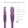StarTech.com 10ft CAT6 Ethernet Cable - Purple Molded Gigabit - 100W PoE UTP 650MHz - Category 6 Patch Cord UL Certified Wiring/TIA - 10ft Purple CAT6 Ethernet cable delivers Multi Gigabit 1/2.5/5Gbps & 10Gbps up to 160ft - 650MHz - Fluke tested to A