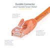 StarTech.com 6in CAT6 Ethernet Cable - Orange Snagless Gigabit - 100W PoE UTP 650MHz Category 6 Patch Cord UL Certified Wiring/TIA - 6in Orange CAT6 Ethernet cable delivers Multi Gigabit 1/2.5/5Gbps & 10Gbps up to 160ft - 650MHz - Fluke tested to ANS