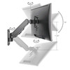 Aluminum Wall Mount Gas Spring Monitor Arm - 17" to 32" - Detachable & Rotatable VESA Plate 75x75mm 100x100mm