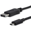 StarTech.com 6ft/1.8m USB C to DisplayPort 1.2 Cable 4K 60Hz - USB Type-C to DP Video Adapter Monitor Cable HBR2 - TB3 Compatible - Black - USB C to DisplayPort 1.2 Cable w/ 4K 60Hz/HBR2/5.1 Audio/HDCP 2.2/1.4 - Integrated video adapter minimizes sig