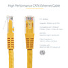 StarTech.com 10ft CAT6 Ethernet Cable - Yellow Molded Gigabit - 100W PoE UTP 650MHz - Category 6 Patch Cord UL Certified Wiring/TIA - 10ft Yellow CAT6 Ethernet cable delivers Multi Gigabit 1/2.5/5Gbps & 10Gbps up to 160ft - 650MHz - Fluke tested to A