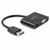 StarTech.com DisplayPort to HDMI VGA Adapter - DP 1.2 HBR2 to HDMI 2.0 4K 60Hz or VGA Monitor Converter - Digital Video Display Adapter - 2-in-1 DisplayPort 1.2 (HBR2) to HDMI 2.0 4K 60Hz UHD HDR or VGA 1080p monitor adapter | HDMI: 7.1 audio/HDCP 2.