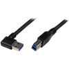 StarTech.com 1m Black SuperSpeed USB 3.0 (5Gbps) Cable - Right Angle A to B - M/M - Connect USB 3.0 devices, even in hard to reach areas and tight spaces - USB to B Cable - USB 3.2 Gen 1 (5Gbps) AB Cable - 1m Right Angle USB 3.0 Cable - 3ft Angled US