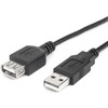Rocstor Premium 6 ft USB 2.0 Extension Cable A Male to A Female - M/F - USB - 6 ft - 1 Pack - 1 x Type A Male - 1 x Type A Female -Black - USB A MALE TO A FEMALE CABLE - 6 ft USB Data Transfer Cable for Digital Camera, Scanner, Printer, Hard Drive, N