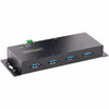 StarTech.com 4-Port Industrial USB 3.0 5Gbps Hub, Rugged USB Hub w/ ESD & Surge Protection, DIN/Wall/Desk Mountable, USB-A Expansion Hub - 4-port metal USB hub can withstand industrial environments - Locking USB-A ports - USB 3.2 Gen 1; Driverless - 