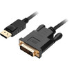 SIIG DisplayPort to DVI 6ft Cable - 6 ft DisplayPort/DVI-D Video Cable for Monitor, HDTV, PC, Video Device - First End: 1 x 20-pin DisplayPort Digital Audio/Video - Male - Second End: 1 x 25-pin DVI-D (Single-Link) Digital Video - Male - 2.7 Gbit/s -