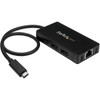 StarTech.com USB-C to Ethernet Adapter â?" Gigabit â?" 3 Port USB C to USB Hub and Power Adapter â?" Thunderbolt 3 Compatible - Turn a laptop's USB Type-C port into three USB Type-A ports (5Gbps) & one Gigabit Ethernet port - USB 3.0 Hub - Includes P