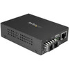 StarTech.com Single Mode SC Fiber Ethernet Media Converter - 1000BASE-LX Gigabit Fiber Optic to Copper Bridge - 10/100/1000 Network 10km - Single mode fiber Ethernet media converter extends & bridges copper networks - 10/100/1000 (Gigabit), 1000BASE-