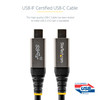 StarTech.com 3ft 1m USB C Cable 10Gbps, USB-IF Certified USB-C Cable, USB 3.1 Type-C Cable, 5A/100W PD, DP Alt Mode, USB C Cord - 3.3ft/1m USB-C cable 10Gbps; USB 3.2 Gen 2 - DP Alt mode (8K 30Hz); 100W/5A PD 3.0 charging - Thunderbolt 3/4 Compatible
