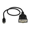 StarTech.com USB C to Serial Adapter Cable with COM Port Retention, 16" (40cm) USB Type-C to RS232 DB9 Converter Cable, Windows/Mac/Linux - 16in USB-C to Serial adapter converter cable RS232 DB9 - 921.6 Kbps baud - 512 byte FIFO - Data bits of 5/6/7/