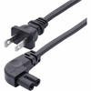 StarTech.com 10ft (3m) Laptop Power Cord, NEMA 1-15P to Right Angle C7, 7A 125V, 18AWG, Replacement Laptop Charger Cable, UL Listed - 10ft (3m) Laptop Charger Cord with NEMA 1-15P to Right Angle IEC 60320 C7 connector; 125V at 7A; UL Listed; Wire: 10
