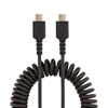 StarTech.com 20in (50cm) USB C Charging Cable, Coiled Heavy Duty Fast Charge & Sync USB-C Cable, High Quality USB 2.0 Type-C Cable, Black - 20in (50cm) Coiled USB C to USB C charging cable with aramid fiber for increased tensile strength - Durable Hi