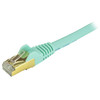 StarTech.com 10ft CAT6a Ethernet Cable - 10 Gigabit Category 6a Shielded Snagless 100W PoE Patch Cord - 10GbE Aqua UL Certified Wiring/TIA - CAT6a Ethernet Cable delivers 10 Gigabit connection free of noise & EMI/RFI interference - Tested to comply w