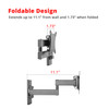 SIIG Articulating Full Motion LCD / TV Monitor Mount - 13" to 27" - Compatible with VESA 75x75mm / 100x100mm - 33 lbs Load Capacity - Ergonomic Wall Mount - High extension up to 11.1 inch - Easy Assembly - Tilti -10 to 3 degree / Swivel range +- 90 d