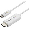 StarTech.com 3ft (1m) USB C to HDMI Cable - 4K 60Hz USB Type C DP Alt Mode to HDMI 2.0 Video Display Adapter Cable - Works w/Thunderbolt 3 - White 3.3ft/1m USB Type C DP Alt Mode HBR2 to HDMI 2.0 Cable 4K 60Hz/1080p | 7.1 Audio | HDCP 2.2/1.4 - Video