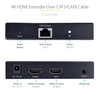 StarTech.com 4K HDMI Extender Over CAT5/CAT6 Cable, 4K 60Hz Video Extender Up to 230ft (70m), HDMI Over Ethernet Cabling, S/PDIF Audio Out - 4K HDMI Extender; 4K 60Hz (4:4:4) up to 230ft (70m) with zero latency over a CAT6/5e Ethernet cable; HDR; One