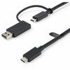 StarTech.com 3ft/1m USB-C Cable with USB-A Adapter Dongle, USB-C to C (10Gbps/PD), USB-A to C (5Gbps), 2-in-1 USB C Cable for Hybrid Dock - 3.3ft USB C cable with USB A adapter dongle - USB C to C cable (10Gbps/100W PD 3.0) and attached USB C to A ad