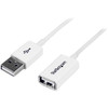 StarTech.com 1m White USB 2.0 Extension Cable A to A - M/F - Extend the length of your USB 2.0 cable by up to 1m - USB Male to Female Cable - USB 2.0 Extension Cable - White USB Extension Cable - 1 m USB Extension Cable - White USB Extension Cord - 1