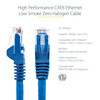 StarTech.com 20ft (6m) CAT6 Ethernet Cable, LSZH (Low Smoke Zero Halogen) 10 GbE Snagless 100W PoE UTP RJ45 Blue Network Patch Cord, ETL - 20ft/6.1m Blue LSZH CAT6 Ethernet Cable - 10GbE Multi Gigabit 1/2.5/5Gbps/10Gbps to 55m - 100W PoE++ - ANSI/TIA