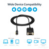 StarTech.com 6ft/2m USB C to VGA Cable - 1920x1200/1080p USB Type C DP Alt Mode to VGA Video Monitor Adapter Cable -Works w/ Thunderbolt 3 - 6.6ft/2m USB Type C (DP Alt Mode HBR2) to VGA cable | 1920x1200/1080p 60Hz | EDID/DDC - Integrated active vid