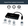 StarTech.com USB-C to Ethernet Adapter with 3-Port USB 3.0 Hub and Power Delivery - USB-C GbE Network Adapter + USB Hub w/ 3 USB-A Ports - Connect to a GbE network and add 3 USB-A ports and Power Delivery charging through your laptop's USB-C port - U