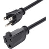 StarTech.com Power Extension Cable - 125V AC - 15A - 6ft - Black - Extend your power cord by 6ft - 6ft 5-15 Extension Cord / 6 ft NEMA Extension Cord / AC Power Extension Cord / 6 feet Power Extension Cable / NEMA 5-15R to NEMA 5-15P - Saves space an