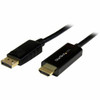 StarTech.com DisplayPort to HDMI converter cable - 6 ft (2m) - 4K - Eliminate clutter by connecting your PC directly to an HDMI display with a 6ft cable - Compatible with DP enabled computers such as Dell Precision M4700 and HDMI enabled monitors tel