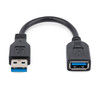 StarTech.com 6in Black USB 3.0 (5Gbps) Extension Adapter Cable A to A - M/F - Extend the reach of your USB 3.0 port by 6 inches - 6in USB 3.0 A Male to A Female Cable - USB 3.2 Gen 1 (5Gbps) Extension Cable - USB 3.0 Cable Port Saver - 6in Black USB 