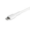 StarTech.com 3 foot/1m Durable White USB-C to Lightning Cable, Rugged Heavy Duty Charging/Sync Cable for Apple iPhone/iPad MFi Certified - Aramid fiber shelters heavy duty lightning cable from stress of bends/twists - White durable strong rugged USB-