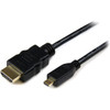 StarTech.com 3m Micro HDMI to HDMI Cable with Ethernet, 4K High Speed Micro HDMI Type-D Device to HDMI Monitor Adapter/Converter Cord - 3m High Speed Micro HDMI to HDMI Cable with Ethernet; 4K video (3840x2160p 30Hz)/Full HD (1080p 120Hz)/8Ch Audio -