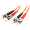 StarTech.com 1m Fiber Optic Cable - Multimode Duplex 62.5/125 - LSZH - ST/ST - OM1 - ST to ST Fiber Patch Cable - Connect fiber network devices for high-speed transfers with LSZH rated cable - 1m ST Fiber Optic Cable - 1 m ST to ST Fiber Patch Cable 