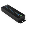 StarTech.com 10 Port USB Hub w/ Power Adapter - Metal Industrial USB 3.0 Data Hub - Din Rail, Wall & Desk Mount USB 3.2 Gen 1 5Gbps Hub - Industrial USB 3.0 hub w/ rugged metal housing. 15kV/8kV ESD protection and 350W surge protection. Mountable to 