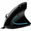 Adesso iMouse E1 Vertical Ergonomic Illuminated Mouse - Optical - Cable - Glossy Black - USB - 1600 dpi - Scroll Wheel - 6 Button(s) - Right-handed