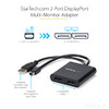 StarTech.com 2-Port Multi Monitor Adapter, Mini DisplayPort to DP MST Hub, Dual 4K 30Hz, Video Splitter for Extended Desktop Mode, Windows - 2-port Mini DisplayPort to DisplayPort multi-monitor adapter drives dual DP displays at up to 4K 30Hz to exte
